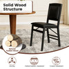 Folding dining chair with padded seat, high backrest, and sturdy rubber wood construction for comfortable dining.