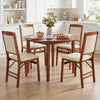Set of 4 Folding Dining Chairs with Padded Seat and High Backrest-Walnut - Gallery View 1 of 9