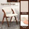 Folding kitchen dining chair with walnut rubber wood legs, featuring breathable linen fabric and ergonomic design for.