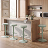 Set of 4 Kitchen Bar Stools with Height Adjustment Padded Seat and D-Shaped Footrest-Green - Gallery View 1 of 9