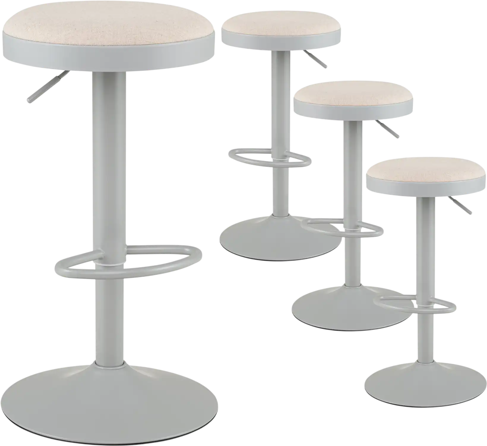 Costway Set of 4 Adjustable Kitchen Bar Stools Padded Seat D-Shaped Footrest 27430087 New
