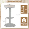Height-adjustable gray kitchen bar stool with padded seat, D-shaped footrest, and smooth 360° swivel for comfort.