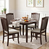Elegant kitchen side chair featuring a rubber wood frame and soft padded seat, perfect for enhancing dining comfort.
