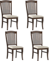 Set of 4 kitchen side chairs with rubber wood frame, comfy padded seats, and elegant curved legs for versatile use.