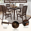 Set of 4 kitchen side chairs with a rubber wood frame, comfy padded seats, and non-slip feet for versatile use.