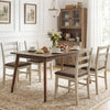 Set of 4 white upholstered dining chairs with wood frames, featuring a modern farmhouse design for versatile dining.