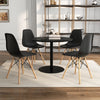 Modern black dining chair set with wood legs, ergonomic design, perfect for kitchen or dining room use.