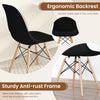 Black ergonomic dining chair with beech wood legs, designed for comfort and stability, perfect for dining or office use.