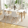 Set of 4 Modern Armless Dining Chairs Plastic Chairs with Wood Legs-White - Gallery View 1 of 8