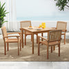 Indonesian teak wood outdoor patio chair with slatted seat design, ideal for comfortable seating in garden or porch.