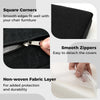 Close-up of the black outdoor patio cushion set, featuring smooth zippers and square corners for a perfect fit.