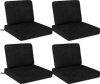 Set of 4 black outdoor patio cushions with removable covers, crafted from breathable olefin fabric for comfort and.