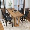 Set of 4 PVC leather bar stools with solid wood legs, featuring a comfortable design for kitchen or cafe use.