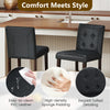 Set of 4 PVC leather dining bar stools with solid wood legs, featuring tufted detailing and easy-to-clean upholstery.