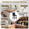 Set of 4 PVC leather bar stools with solid wood legs, suitable for kitchen, café, and bar settings.