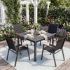 Set of 4 Stackable Patio Chairs with High Backs for Backyard 400 LBS-Black - Gallery View 1 of 7
