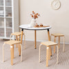 Stackable Stools Set of 4 with Square Top and Rounded Corners-Natural - Gallery View 1 of 11