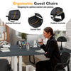 Upholstered waiting room chair with ergonomic backrest and armrests, featuring a sleek black design for versatile use.