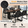 Set of 4 black upholstered waiting room chairs with armrests and ergonomic backrests, ideal for office or meeting rooms.