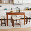 Set of 4 Upholstered Counter Height Bar Stool with Curved Saddle-Seat-Brown - Gallery View 1 of 7