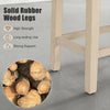 Close-up of solid rubber wood legs showcasing strong support and durability for the upholstered counter height bar.