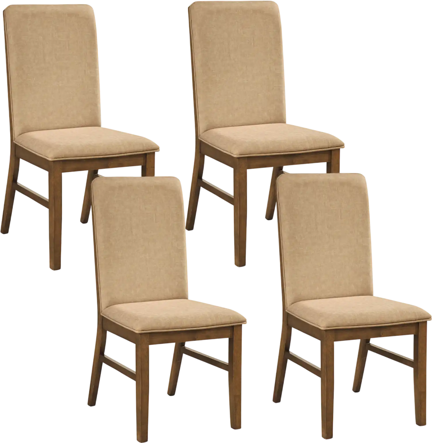 Costway Set of 4 Upholstered Dining Chairs Solid Rubber Wood Legs 15973322 New