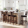 Set of 4 Upholstered Barstool 29.5 Inch Bar Height with Solid Rubber Wood Frame-Walnut - Gallery View 1 of 7
