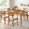 Set of 4 Upholstered Dining Chairs with Padded Seat and Solid Wood Legs-Natural - Gallery View 1 of 6