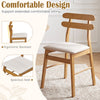 Upholstered dining chair with solid rubber wood legs, ergonomic backrest, and padded seat for comfortable extended sitting.