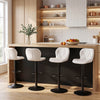 Set of 4 Upholstered Swivel Bar Stools with Adjustable Height and Curved Backs-White - Gallery View 1 of 7