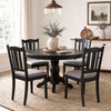 Set of 4 Wooden Dining Chair with Hollow Back and Soft-padded Cushion-Black - Gallery View 1 of 7