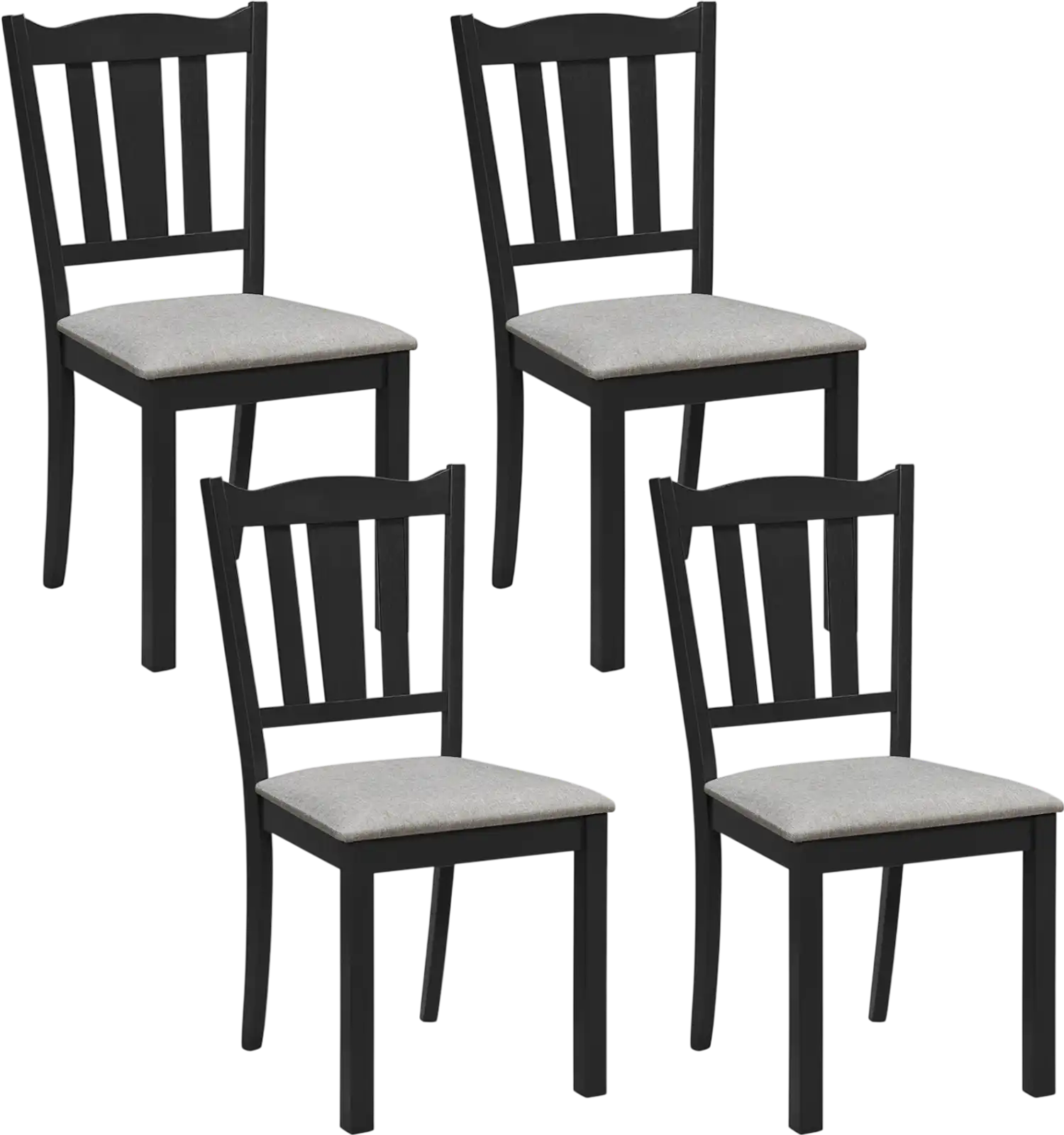 Costway Set of 4 Wooden Dining Chairs Hollow Back Soft-Padded Cushion 35602153 New