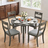 Set of 4 Wooden Dining Chairs with Padded Seats and Rubber Wood Frame-Gray - Gallery View 1 of 7