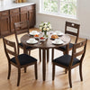 Set of 4 Wooden Dining Chairs with Padded Seats and Rubber Wood Frame-Walnut - Gallery View 1 of 7