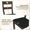 Ergonomic curved backrest and 19.5" wide seat of walnut dining chair set promote comfort and proper posture during meals.