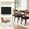 Set of 4 wooden dining chairs with padded seats, rubber wood frame, and ergonomic design for comfortable dining experiences.