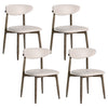Set of 4 Wooden Modern Upholstered Dining Chairs with Curved Backrest-Beige - Gallery View 1 of 1