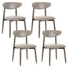 Set of 4 Wooden Modern Upholstered Dining Chairs with Curved Backrest-Gray - Gallery View 1 of 1
