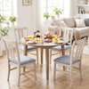 Set of 4 Wooden Upholstered Dining Chairs with High Curved Back-Gray - Gallery View 1 of 8