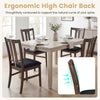 Wooden upholstered dining chair with ergonomic high curved back, walnut finish, designed for comfort and lasting use.