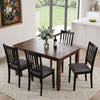 Set of 4 Wooden Upholstered Dining Chairs with Rubber Wood Frame-Black - Gallery View 1 of 9