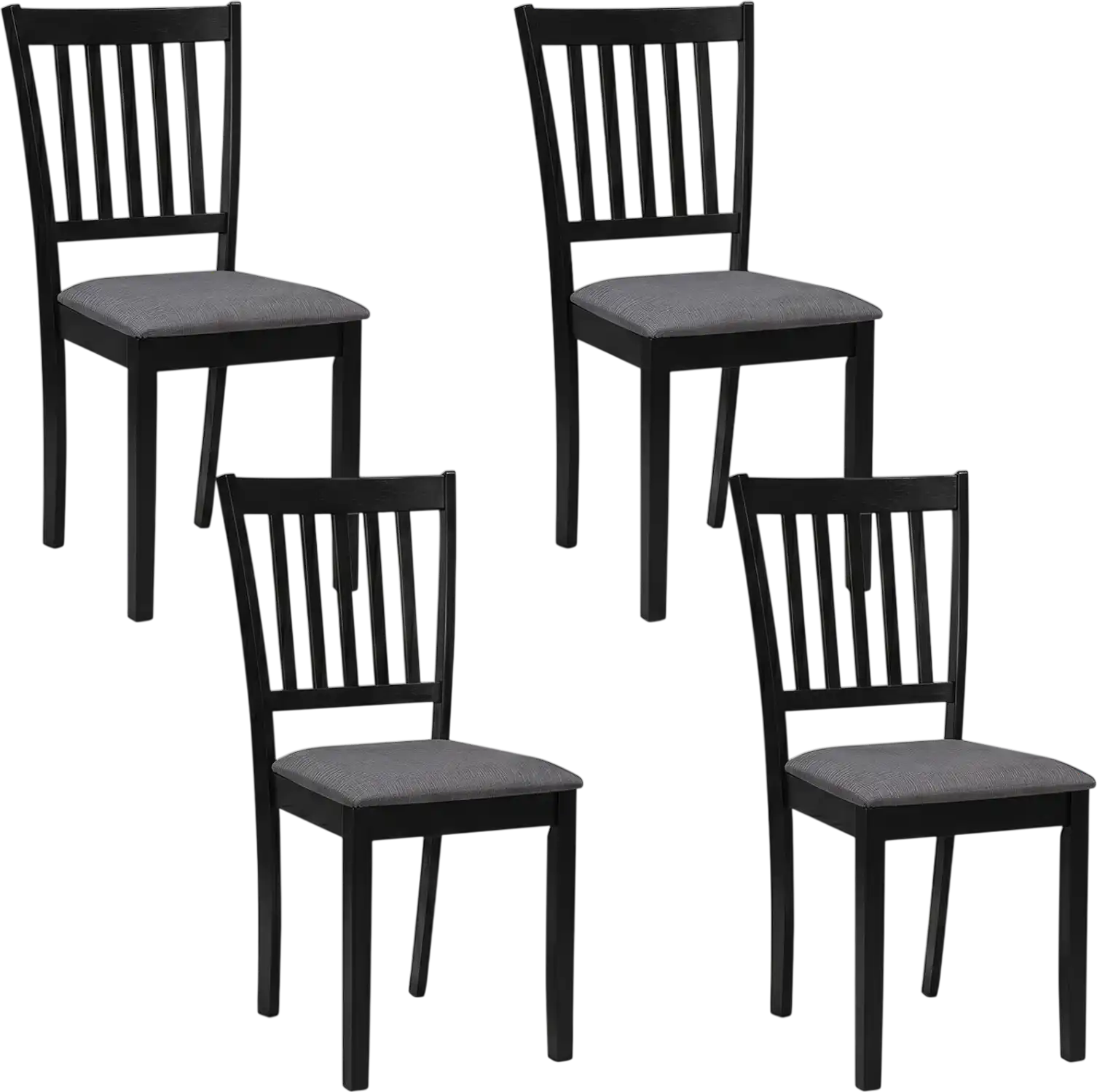 Costway Set of 4 Upholstered Wooden Dining Chairs Rubber Wood Frame 22312162 New