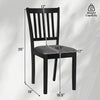 Wooden upholstered dining chair with a black rubber wood frame, featuring a thick padded seat for comfort and support.