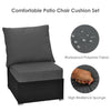 Gray deep seat chair cushion set featuring waterproof polyester fabric and high resilience sponge for indoor and.
