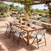 Set of 6 Foldable Plastic Chairs with Ergonomic Backrest-White - Gallery View 1 of 9