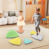 Colorful set of 6 non-slip balance stones for kids, promoting coordination and fun play in living rooms or backyards.