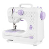 Side view of the mini sewing machine showcasing its easy-to-use controls and 12 built-in stitches for versatile sewing.