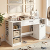 Sewing Table with Power Outlets Craft Station Desk with 2 Drawers Open Compartments-White - Gallery View 1 of 10