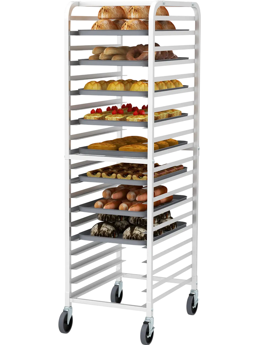 26 x 20 x 70 Inch 20 Sheet Aluminum Pan Rolling Bakery Rack