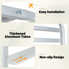 Close-up of the thickened aluminum tubes on the 20-sheet rolling bakery rack, featuring a non-slip design for stability.